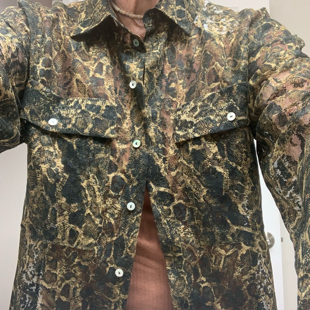Zara NWT SIZE MED Animal print sheer top